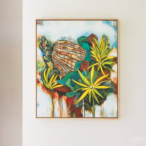 Original Artwork, Banksia Flower, Australian Flowers, Floral Artwork, Framed, Artist Rachel Ireland Meyers, Rimaad, Cairns, Qld, Australia