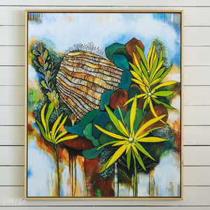 Custom Framed Original Art of an Australian Banksia by Rachel Ireland Meyers Cairns Australia Buy Now